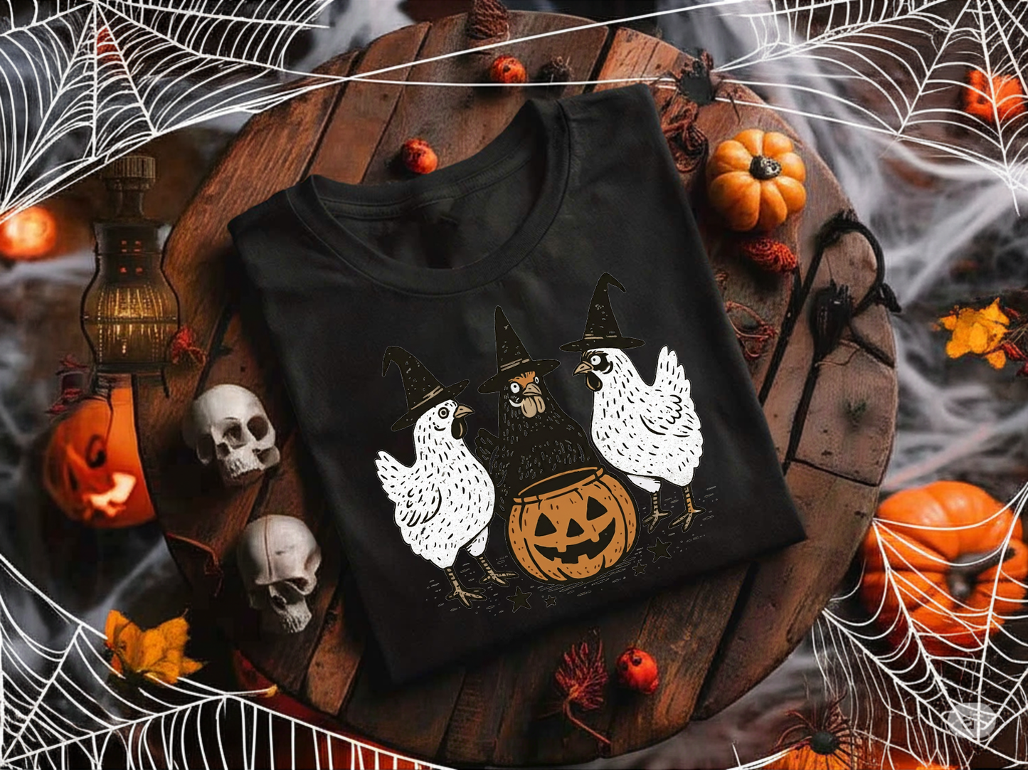 Pumpkin Chicken Fall Retro Halloween