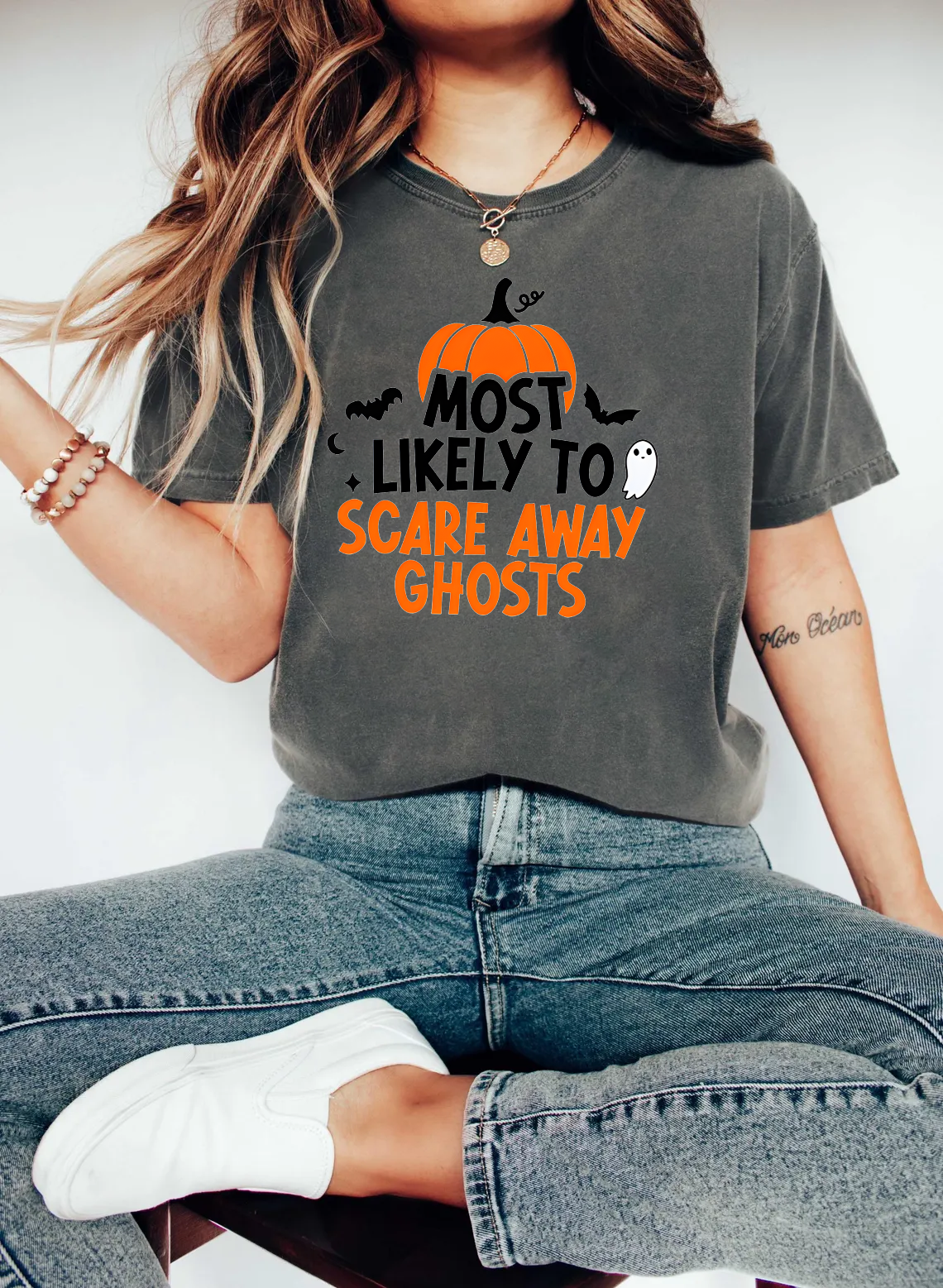 Halloween Most Likely To Scare Away Ghosts - Adults Tee