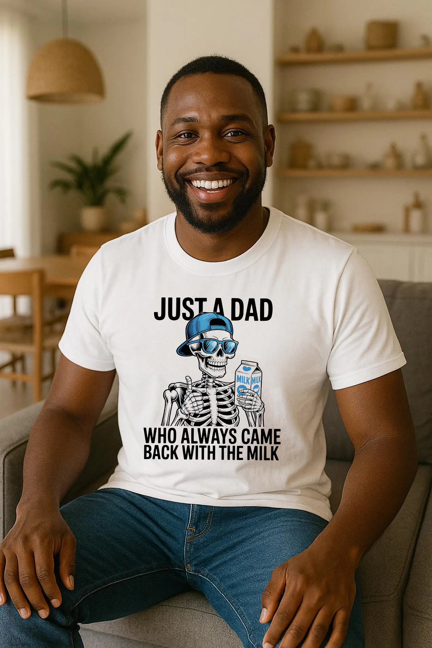 Just A Dad Who Always Came Back With The Milk T-Shirt