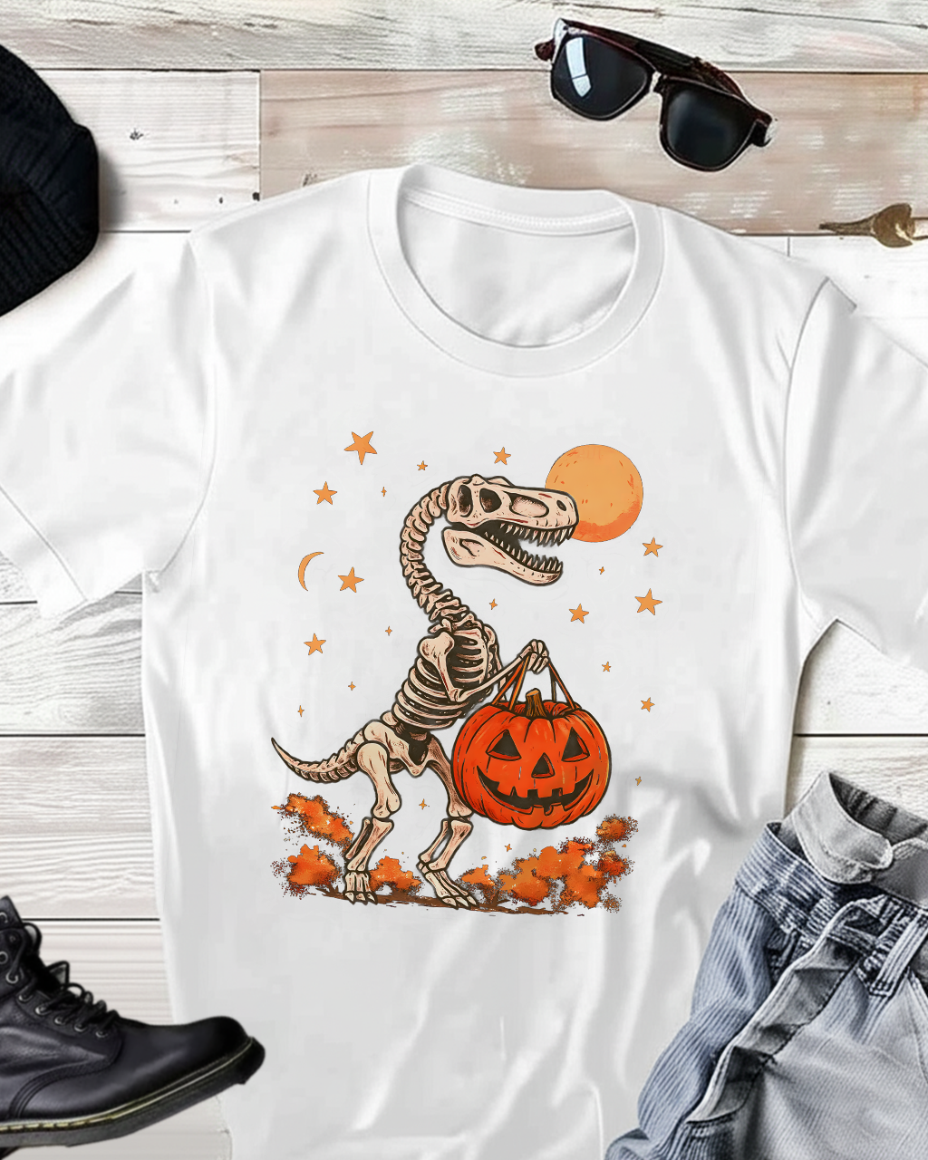 Dinousaur Pumpkins Halloween T-shirt