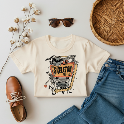 Halloween Skeleton Motel - Adults Tee