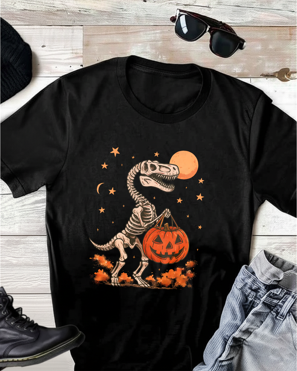 Dinousaur Pumpkins Halloween T-shirt