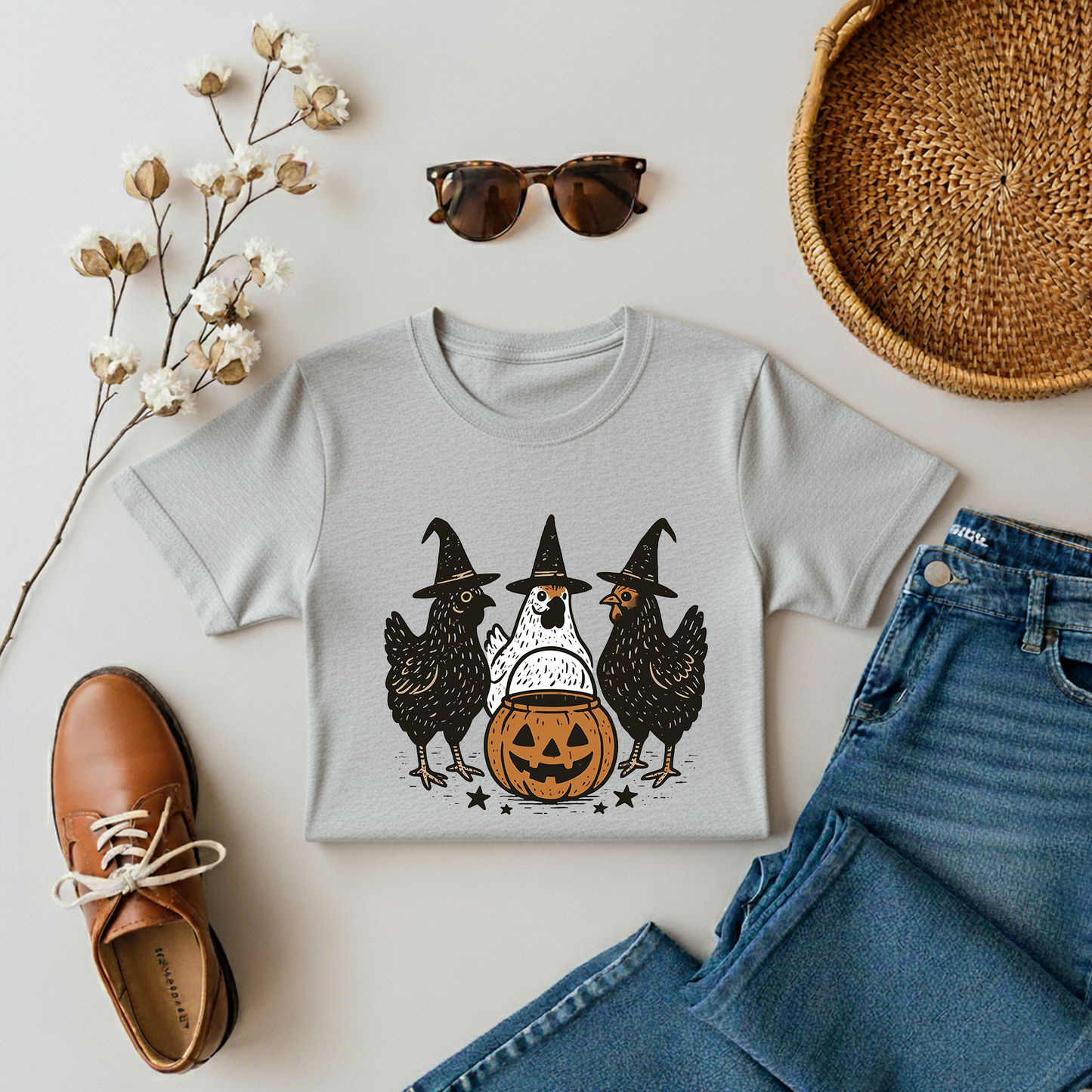 Pumpkin Chicken Fall Retro Halloween