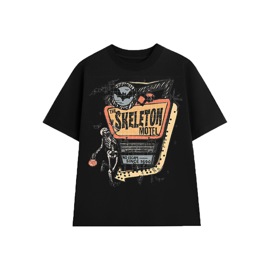 Halloween Skeleton Motel - Adults Tee
