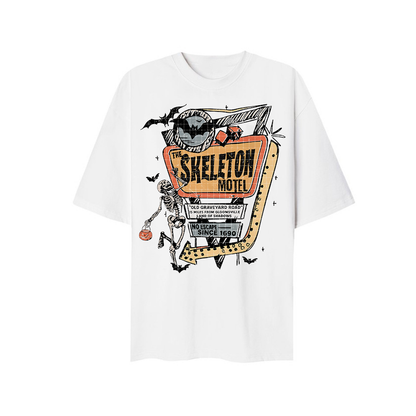 Halloween Skeleton Motel - Adults Tee
