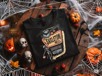 Halloween Skeleton Motel - Adults Tee