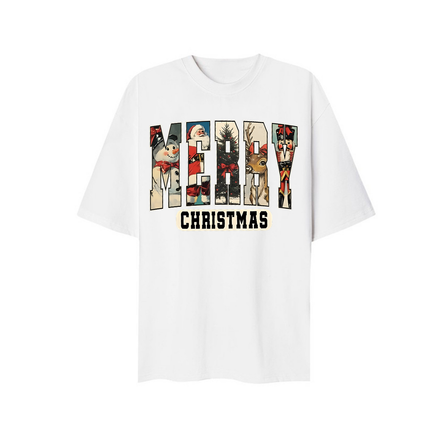 Retro Merry Christmas Snowman