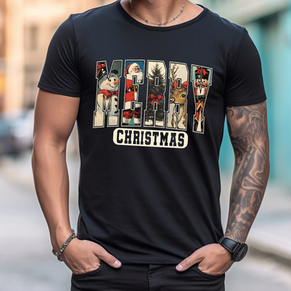 Retro Merry Christmas Snowman