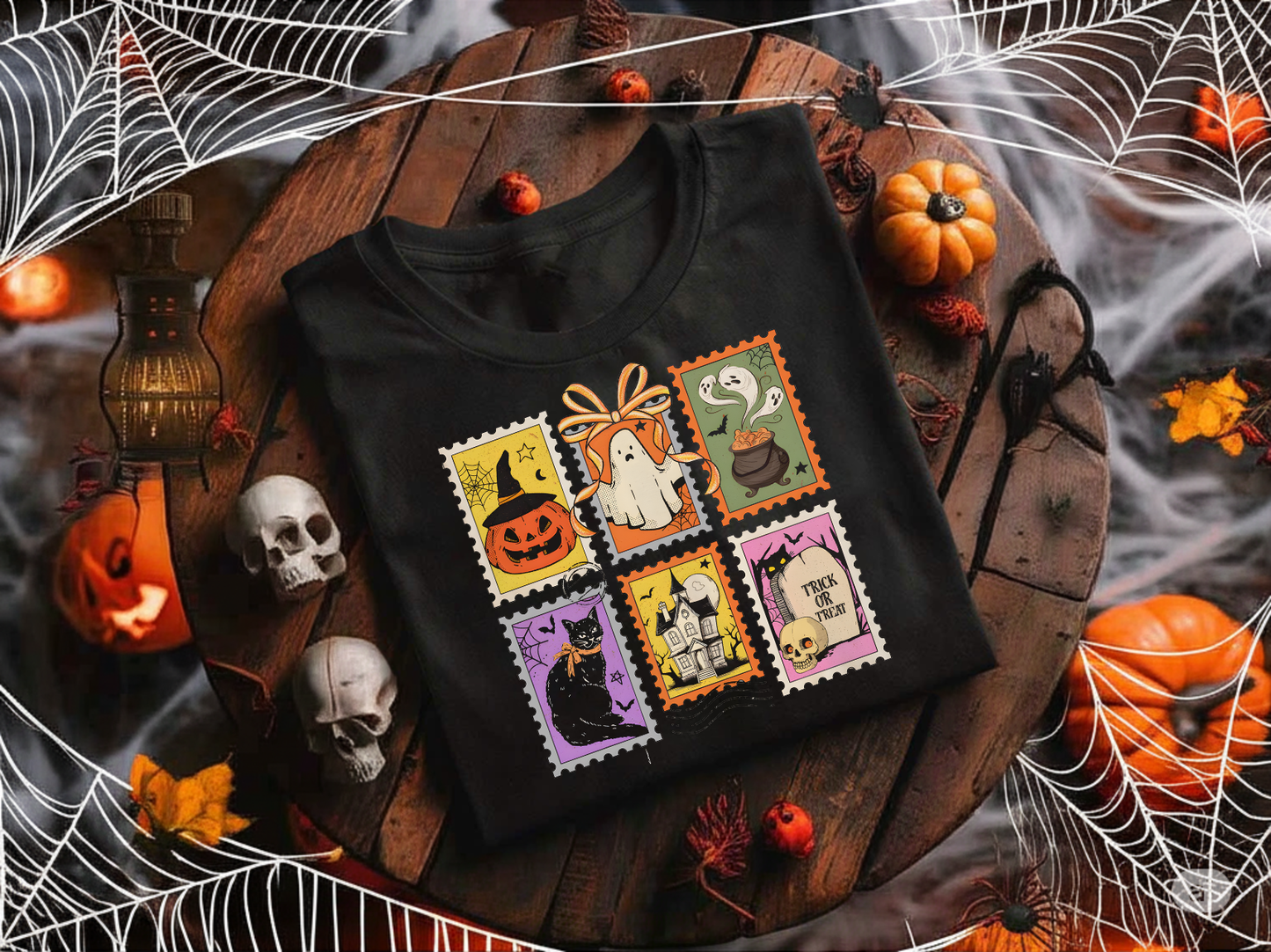 Retro Halloween Ghost Cat