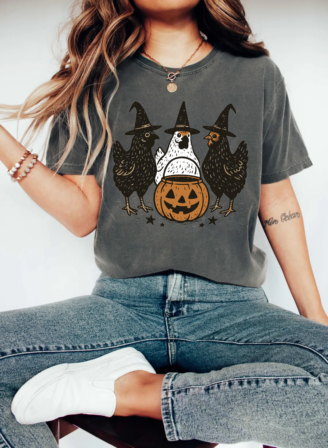 Pumpkin Chicken Fall Retro Halloween