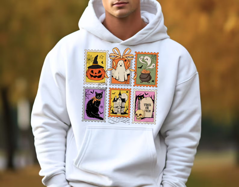 Retro Halloween Ghost Cat
