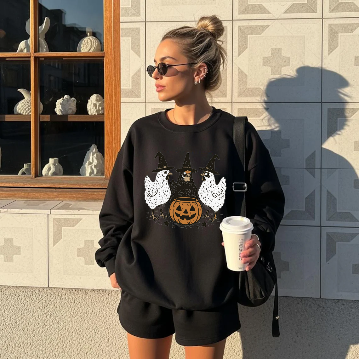 Pumpkin Chicken Fall Retro Halloween