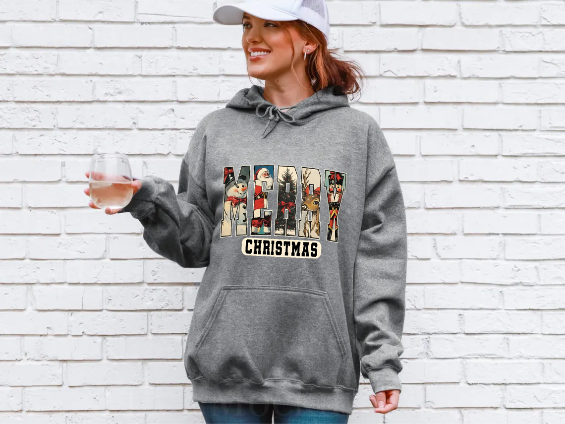 Retro Merry Christmas Snowman