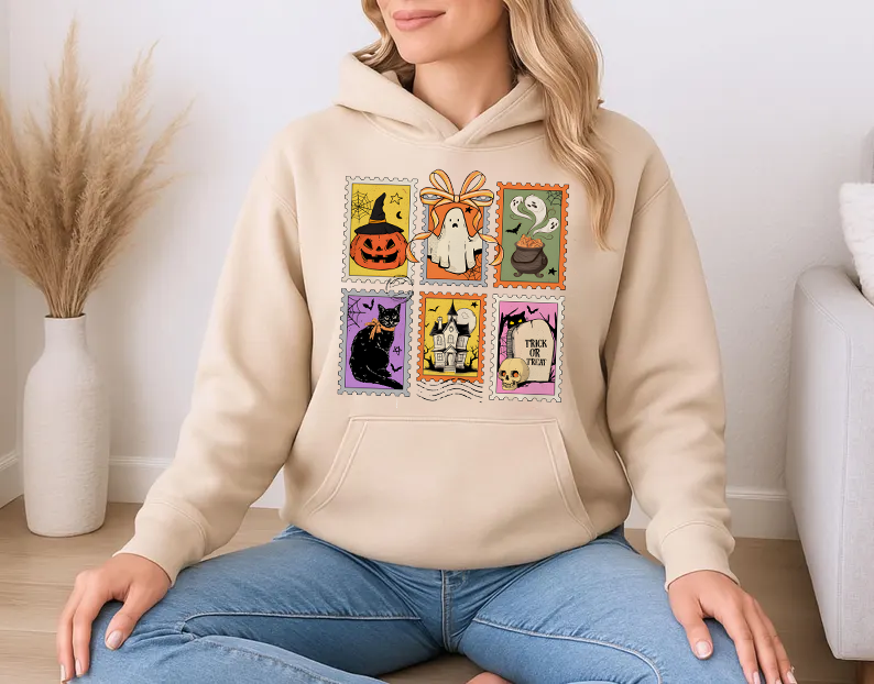 Retro Halloween Ghost Cat