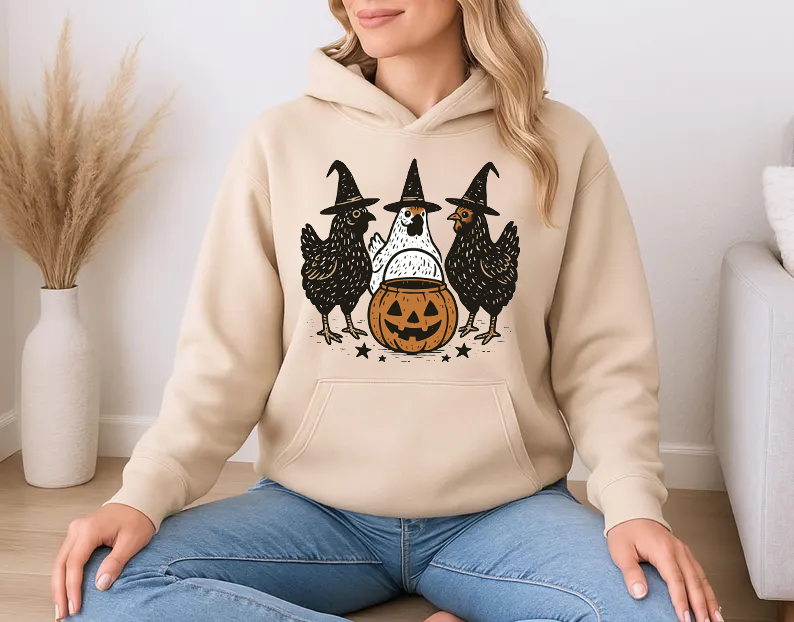 Pumpkin Chicken Fall Retro Halloween