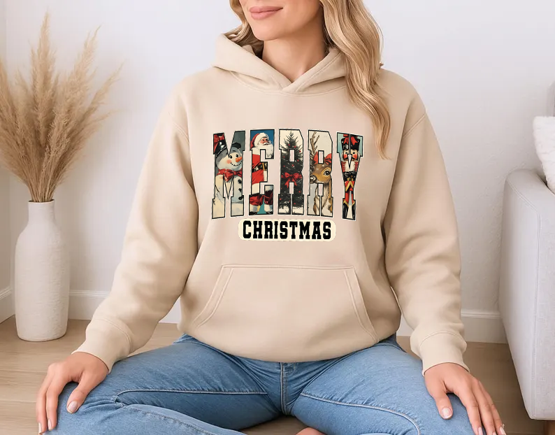 Retro Merry Christmas Snowman