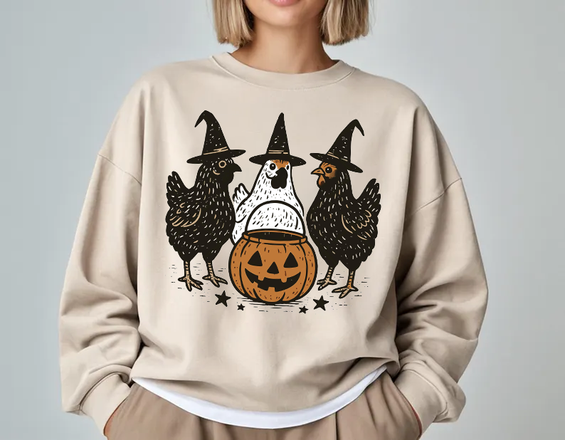 Pumpkin Chicken Fall Retro Halloween