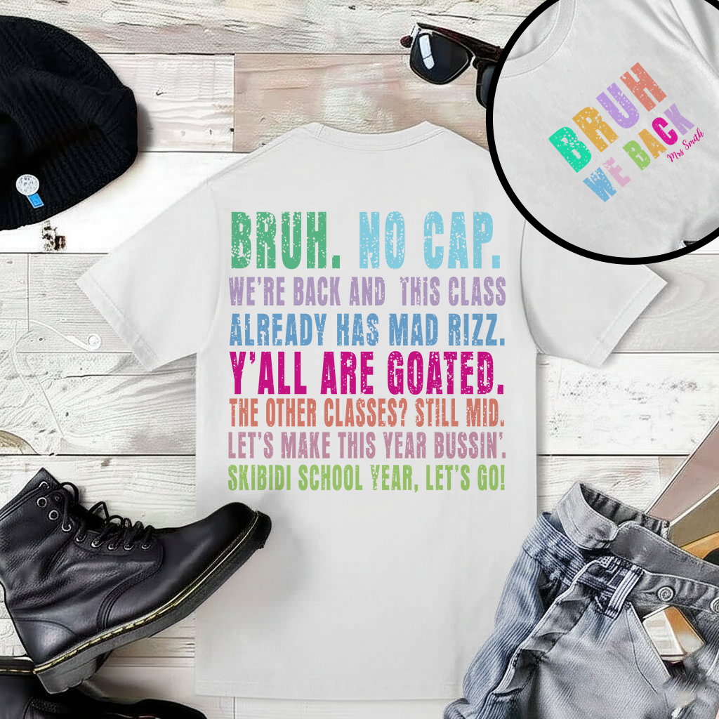 Retro Bruh We Back Teacher T-Shirt