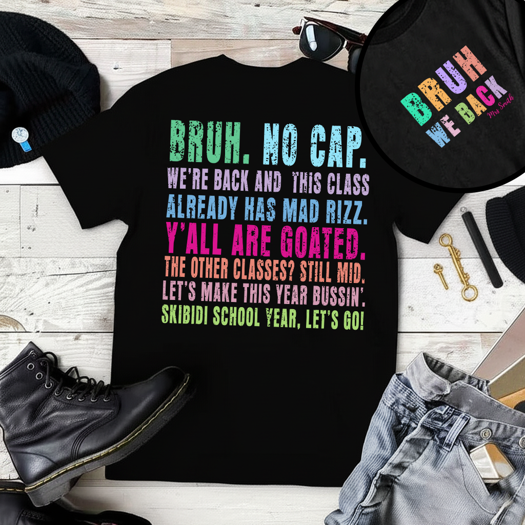 Retro Bruh We Back Teacher T-Shirt