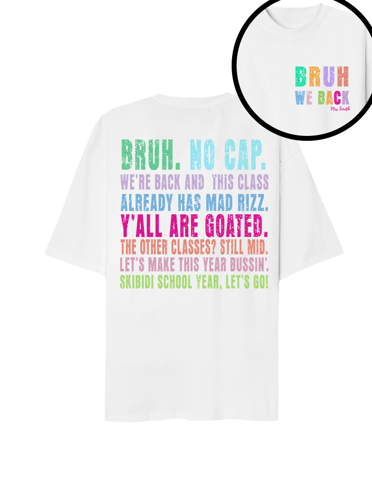 Retro Bruh We Back Teacher T-Shirt
