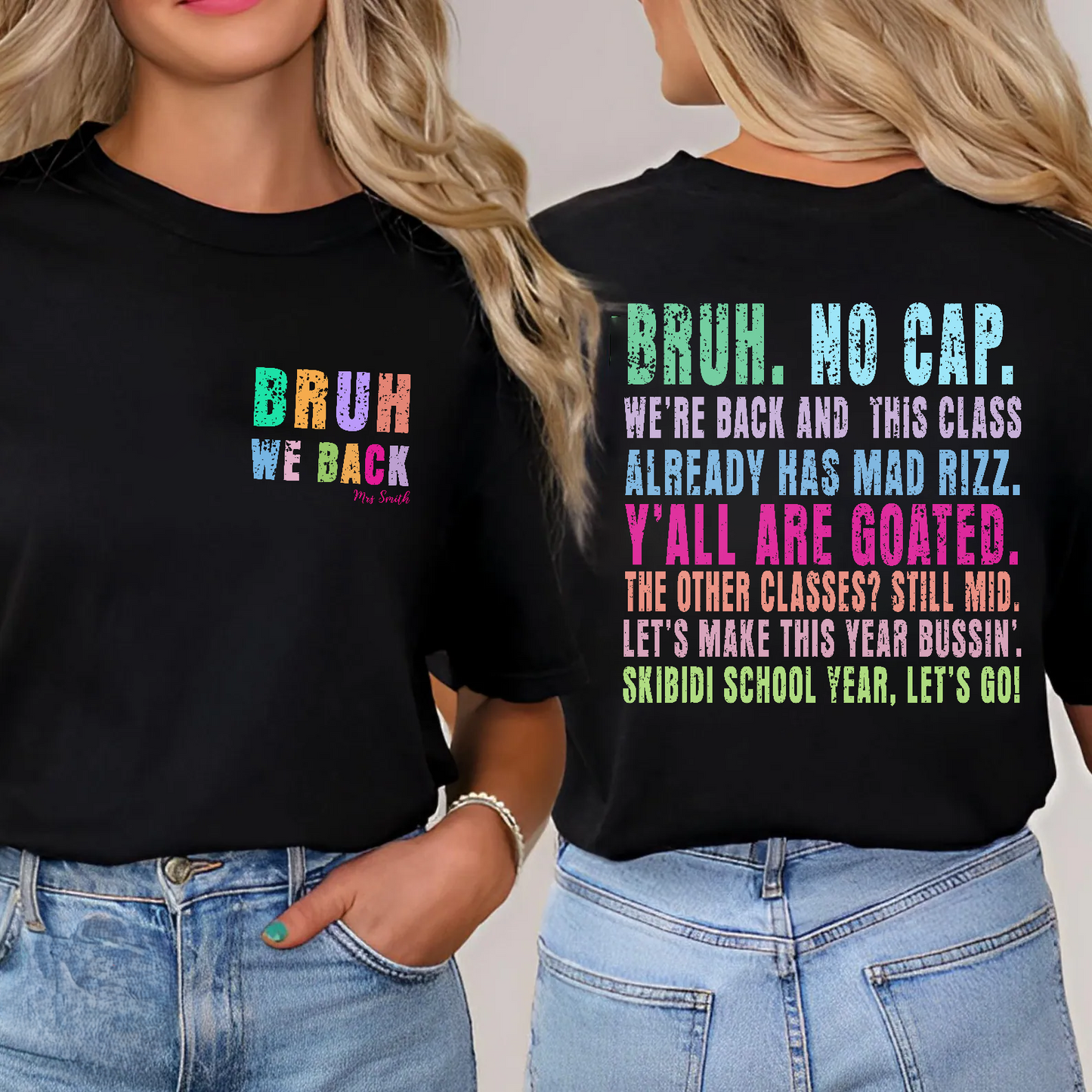 Retro Bruh We Back Teacher T-Shirt