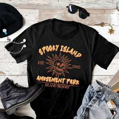 Spooky Island, Retro Halloween T-Shirt